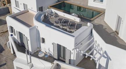 Ferienhaus für 5 Personen, mit Ausblick und Balkon sowie Pool auf Mykonos