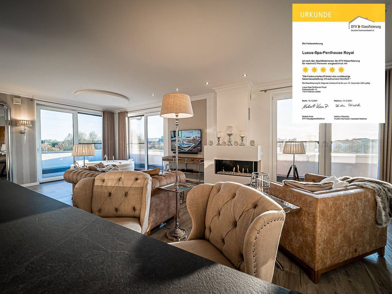 Ganze Ferienwohnung, Luxus Spa Penthouse Royal in Göhren-Lebbin, Mecklenburgische Seenplatte