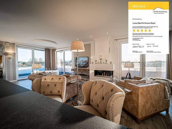 Ganze Ferienwohnung, Luxus Spa Penthouse Royal in Göhren-Lebbin, Mecklenburgische Seenplatte