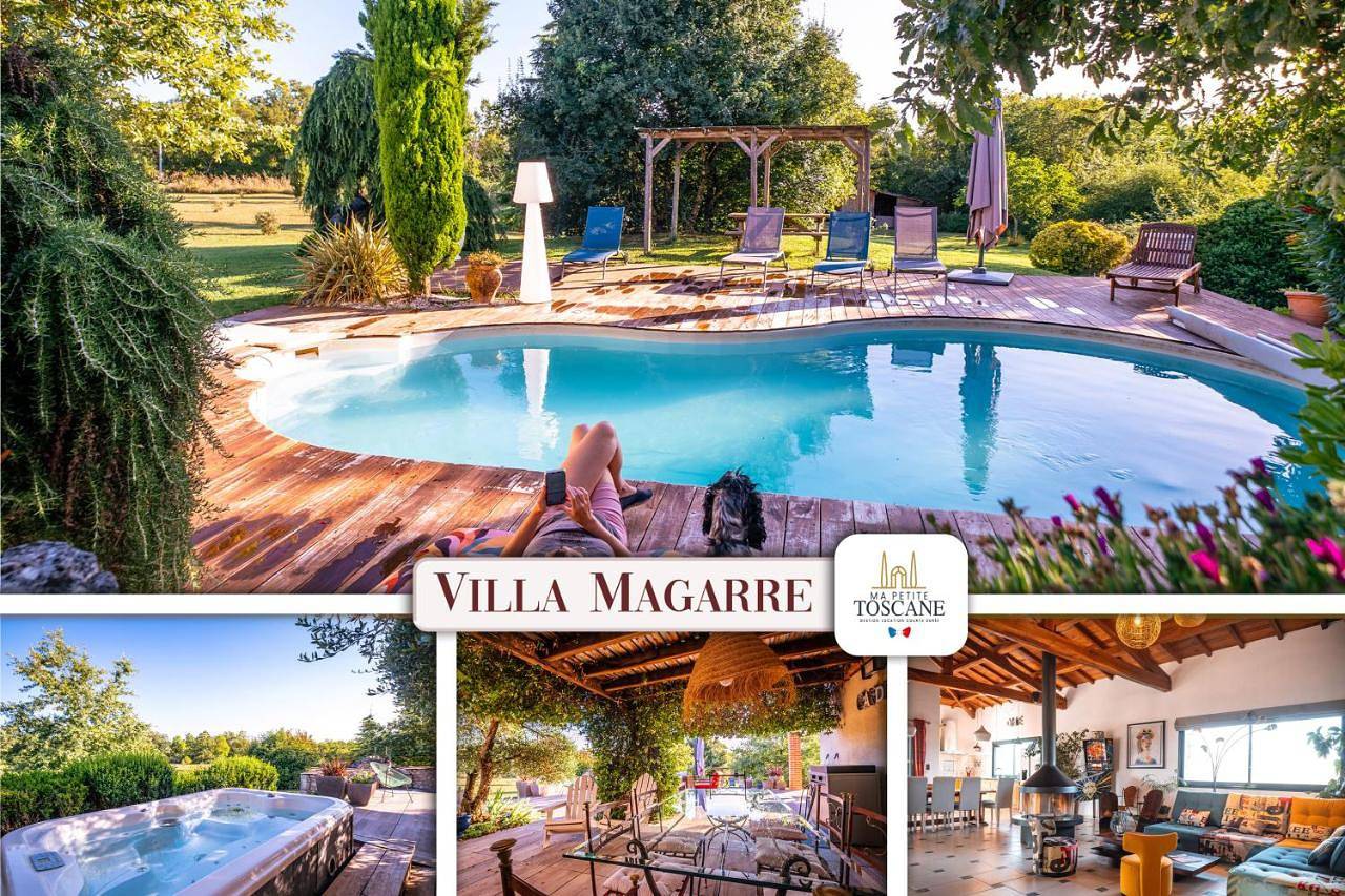Villa Magarre Climatisée, Piscine Chauffée, Spa, dans un Cadre Naturel Envoûtant in Castelnau-de-Montmiral, Région d'Albi