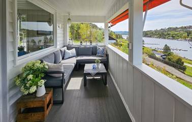 Ferienhaus mit Meerblick für 11 Personen, mit Ausblick und Garten sowie Terrasse in Norwegen