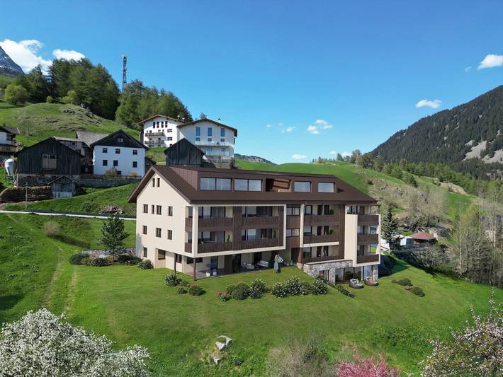 Ferienwohnung für 3 Personen, mit Balkon und Whirlpool sowie Garten am Reschensee