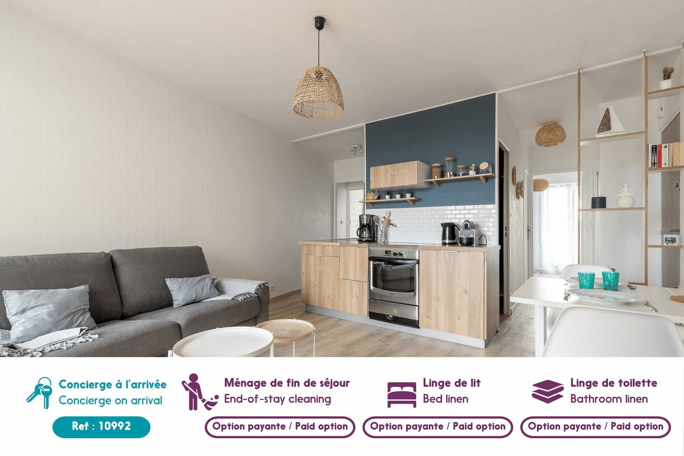 Ganze Wohnung, Strandfront und Blick auf den Ozean- Ferien für 4 in Saint-Gilles-Croix-de-Vie, Loire-Tal