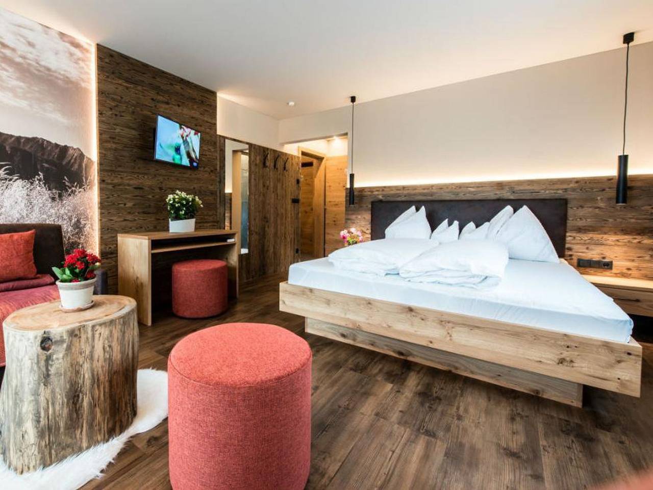 Hotel Sonnegg - Panorama Dz mit Balk. 3 Etage in Saltaus, St. Martin in Passeier