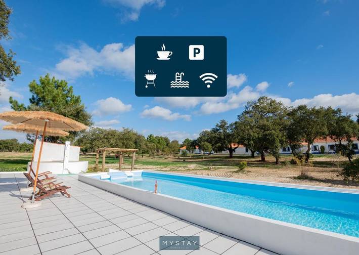 Pousada para 2 pessoas, com piscina e jardim na Costa Alentejana
