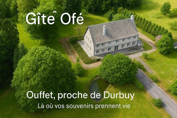Location de vacances pour 16 personnes, avec jardin et vue, adapté aux familles à Ouffet