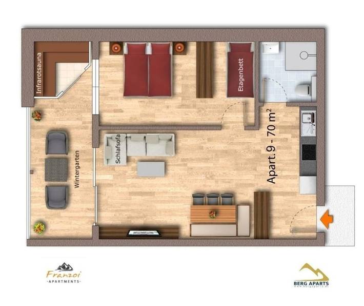 Ferienwohnung für 5 Personen, mit Sauna und Terrasse sowie Ausblick in Fontanella - 2