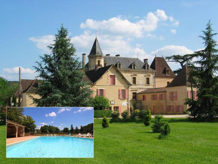 Hôtel pour 3 personnes, avec Terrasse ainsi que Jardin et Piscine à Limeuil