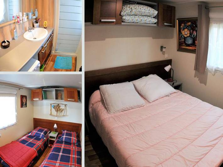 Camping Résidentiel La Pinède - Mobilheim 4 personen - Sumba Comfort – 2 Schlafzimmer, 32 m² – *Klimaanlage, Terrasse, Tv* in Castelnau-de-Guers, Mittelmeerküste (Frankreich)