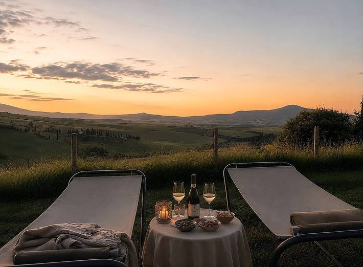 Appartamento "Agriturismo Il Casato Mag-il Giogo" con vista sulle montagne, terrazza e Wi-Fi in Pienza, Val d’Orcia