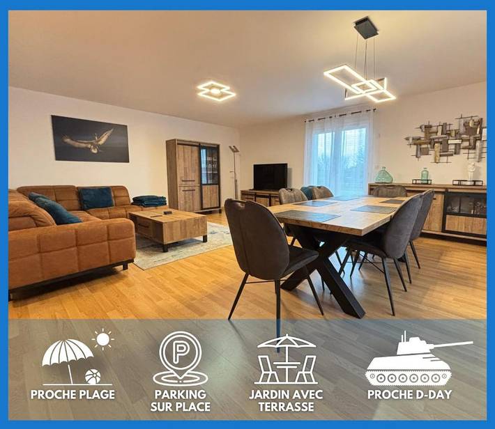 Location de vacances pour 6 personnes, avec Terrasse et Jardin à Tour-en-Bessin