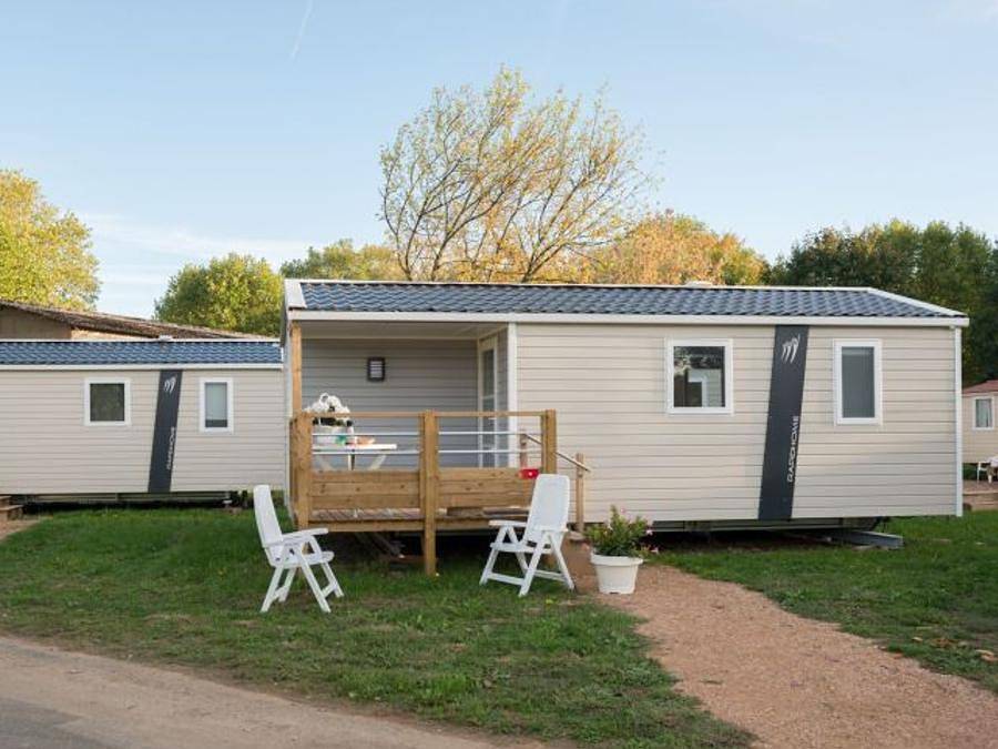 Camping Aux Rives du Soleil - Stacaravan 4 personen - Alize in Pont-de-Vaux, Bourg-en-Bresse en omgeving