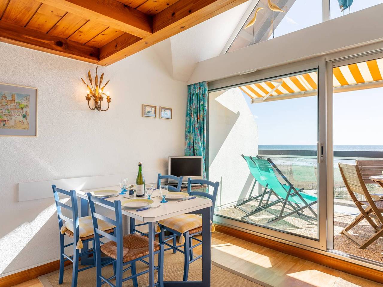 Ganze Wohnung, Carnac: Duplex-Wohnung 2 Zimmer+Zwischengeschoss, Terrasse Meerblick in Carnac Plage, Carnac