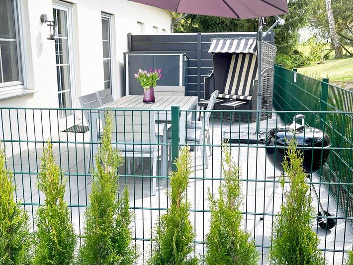 Ferienhaus für 6 Personen, mit Terrasse und Garten am Plauer See