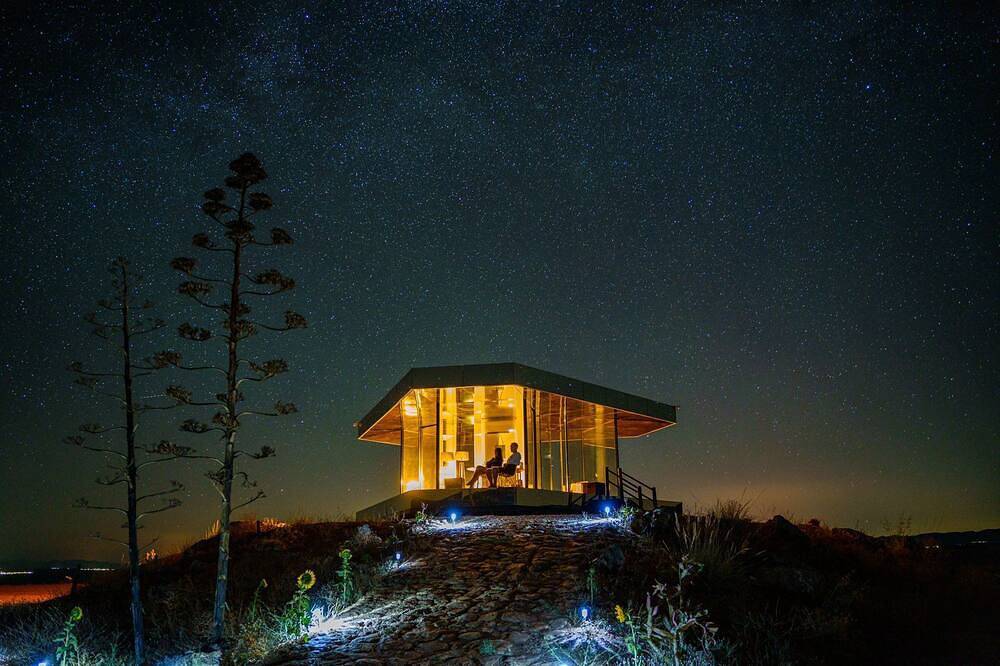 The glass house in the gorafe desert in Gorafe, Géoparc de Grenade