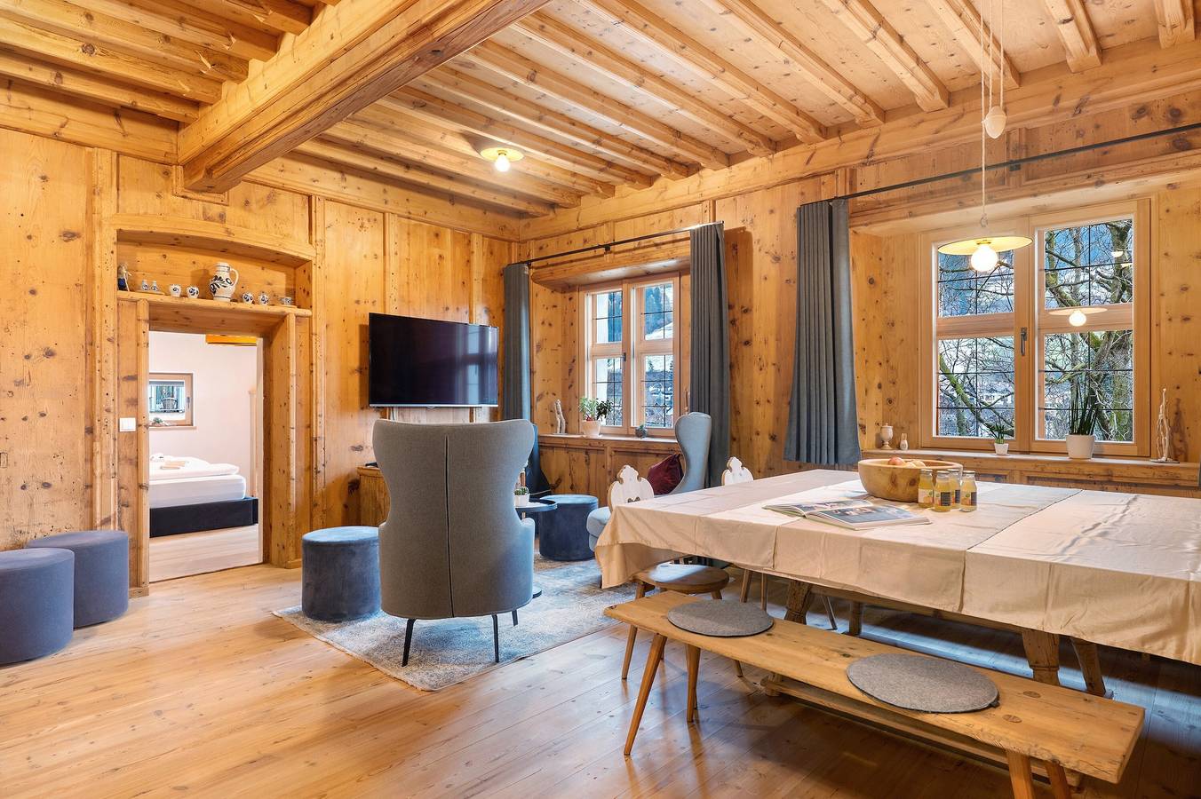 Ganze Wohnung, Ferienwohnung 'Alpin Chalet Samer Bauernstube' mit Bergblick, Garten und Wlan in Sarnthein, Sarntal