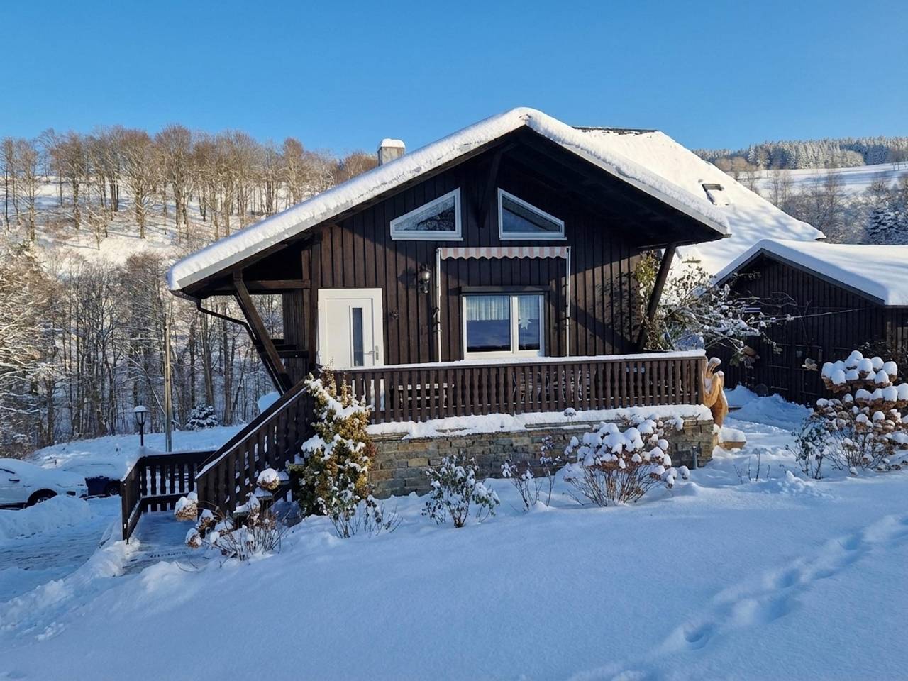 Gemütliches Holz-Ferienhaus im Erzgebirge in Rittersgrün, Breitenbrunn / Erzgebirge