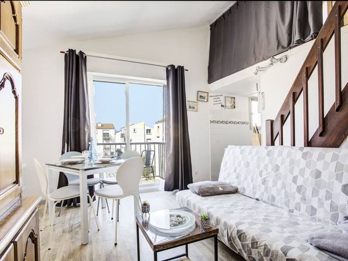 Gîte pour 4 personnes, avec balcon dans Plage du Village (Le Barcares)