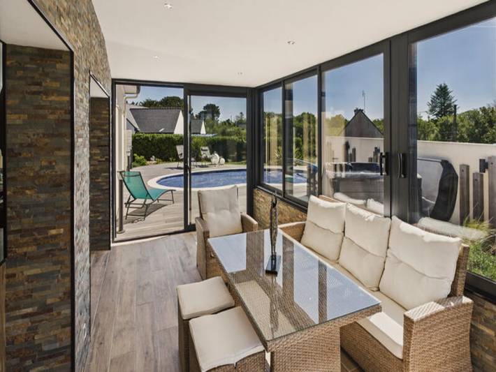 Appartement de vacances pour 7 personnes, avec jardin et jacuzzi ainsi que piscine et terrasse