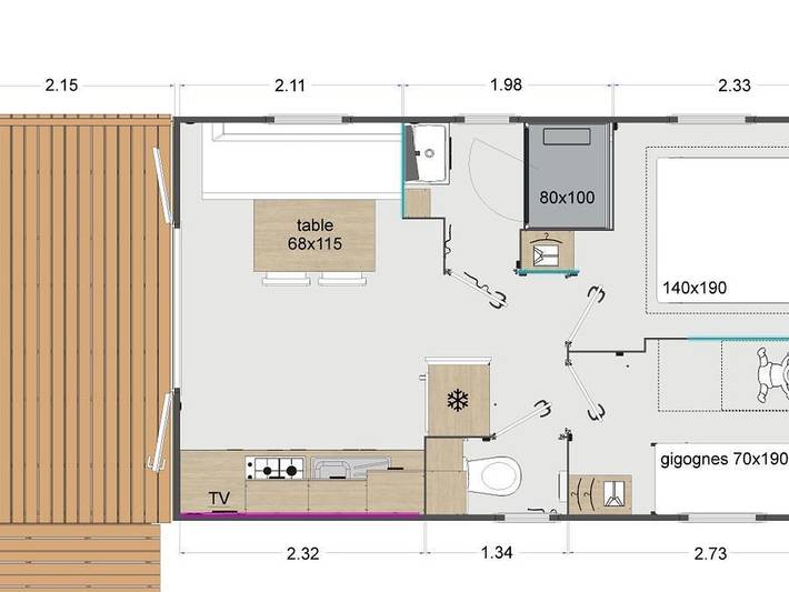 Camping pour 4 personnes, avec terrasse et bassin pour enfant en Cotes-d'Armor - 3