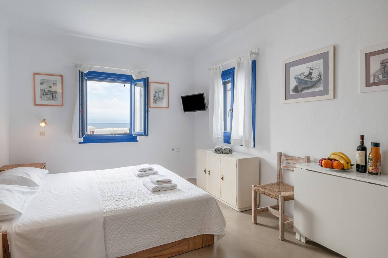 Traditionele Mykonische Studio – Aan het Strand, Zwembad, Tuin, Zeezicht, foto 13