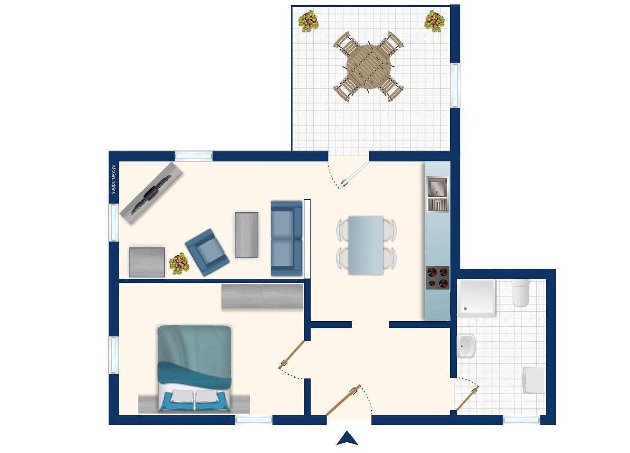 One-Bedroom Apartment with Terrace in Müglitztal, Osterzgebirge