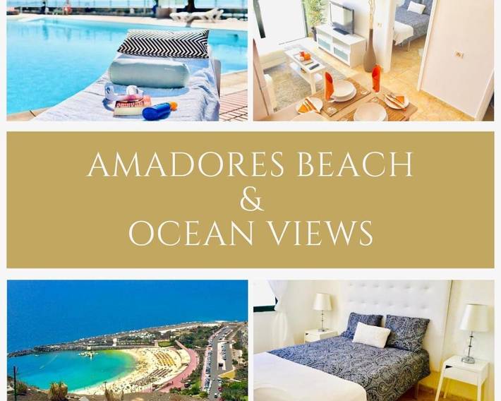 Appartamento per 2 persone, con piscina per bambini e piscina nonché panorama e terrazza in Playa de Amadores
