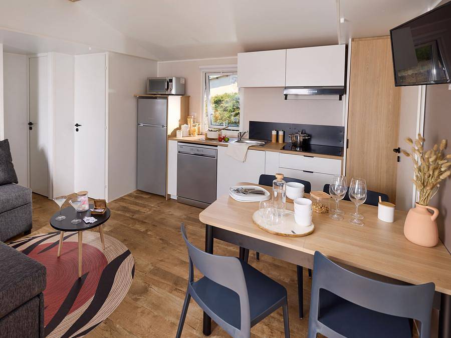 Camping l'Oasis Des Garrigues - Mobilhome 6 personas - Mobil home Grand Confort 35m² - 3 habitaciones in Vogüé, Ardèche