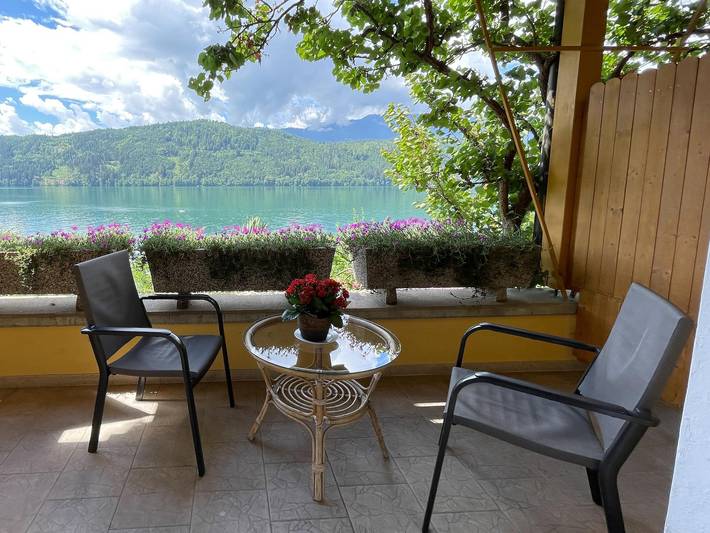 Pension für 2 Personen, mit Seeblick und Garten sowie Terrasse und Ausblick, mit Haustier am Millstätter See - 4