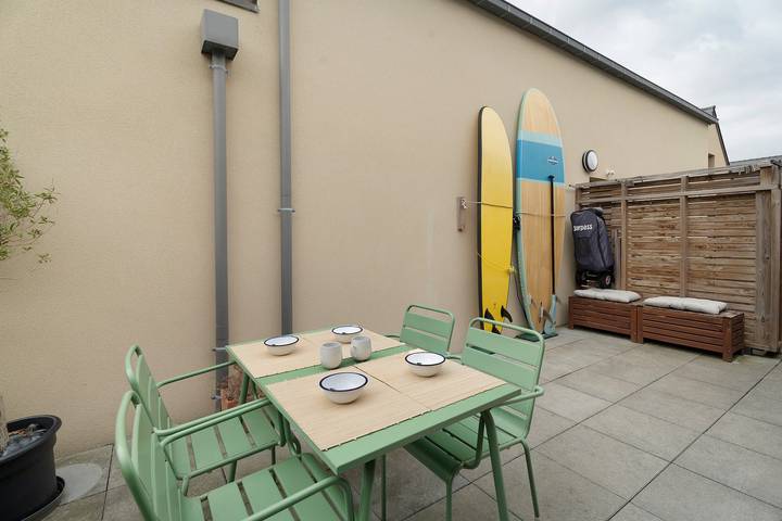 Ganze Wohnung, Appartement Cocoon, Saint-Lunaire: Terrasse, Balkon & Wlan, ruhig, strandnah in Saint-Lunaire, Saint-Malo und Umgebung