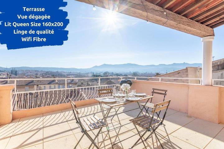Gîte pour 4 personnes, avec terrasse et vue à Gardanne