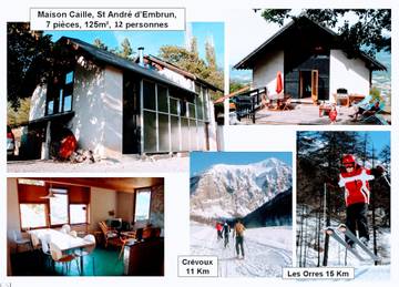 Gîte pour 12 personnes, avec vue sur le lac ainsi que jardin et bassin pour enfant, adapté aux familles à Saint-André-d'Embrun