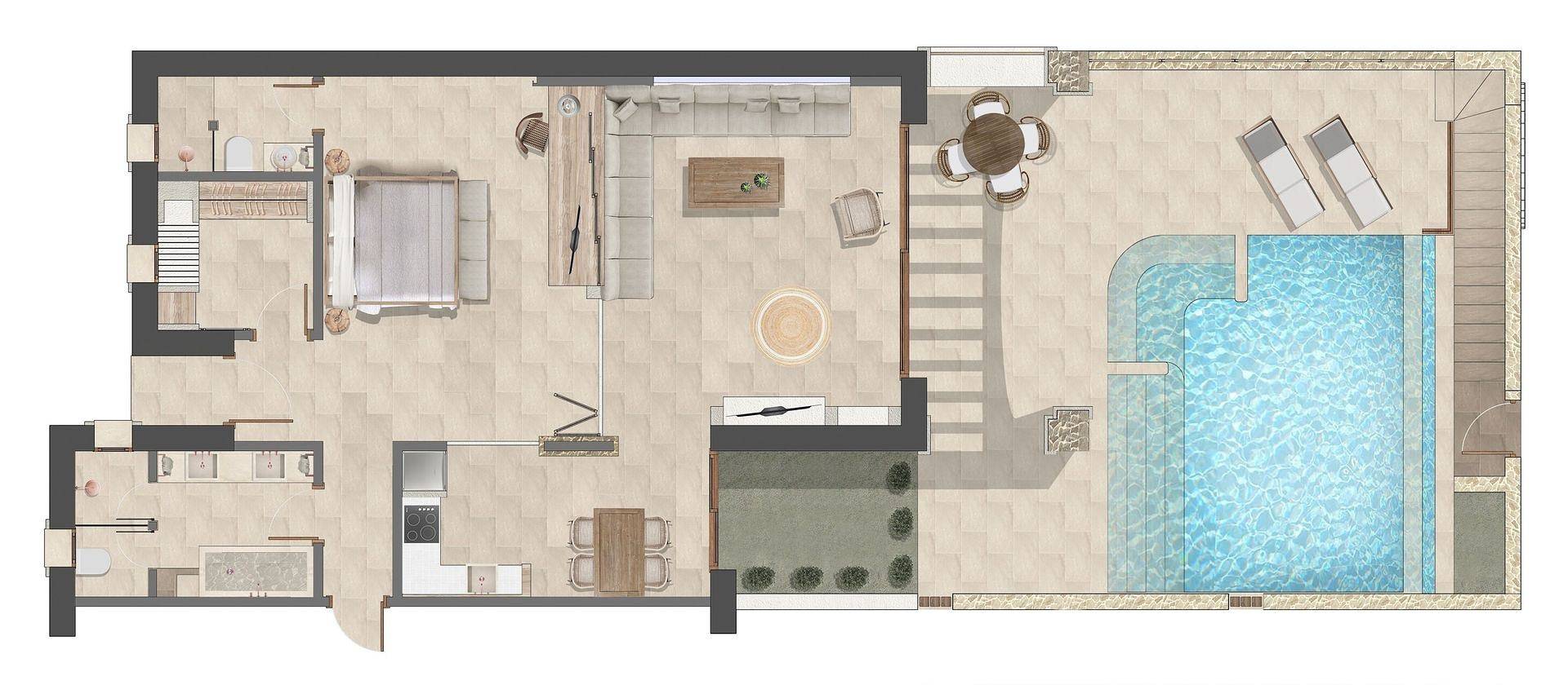 Villa für 3 Personen mit Garten in Bochali, Zakynthos