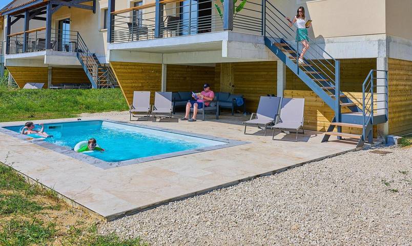 Maison de vacances pour 6 personnes, avec Jacuzzi ainsi que Terrasse et Piscine
