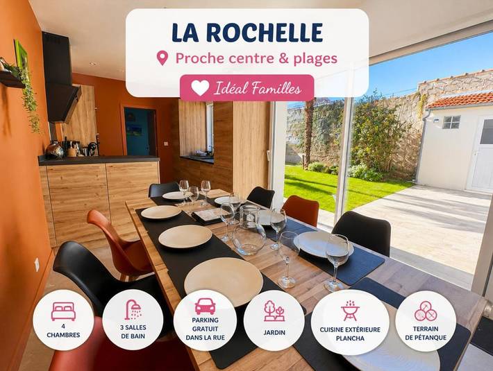 Maison d’hôte pour 8 personnes, avec jardin, animaux acceptés à La Rochelle