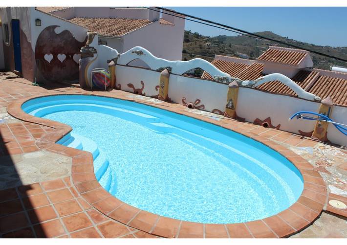 Ferienhaus 'Casa Mila' mit Meerblick, privatem Pool und Klimaanlage in Cómpeta, Cordillera Penibética