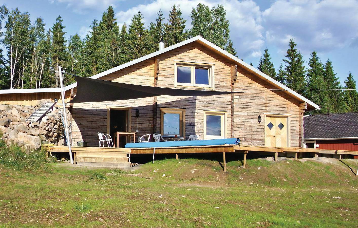 Hus för 10 Personer, med sjöutsikt samt trädgård och terass och bastu