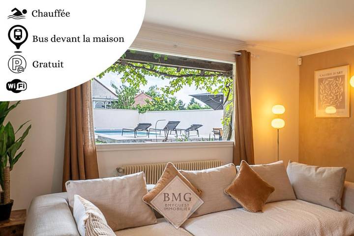 Location de vacances pour 12 personnes, avec Terrasse ainsi que Jardin et Piscine à Chalifert