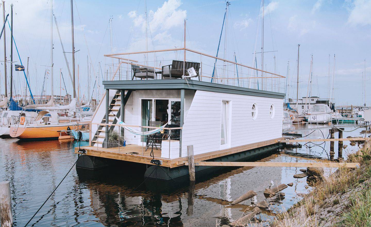 Hausbooturlaub in Großenbrode auf der Fiete unshusboot in Großenbrode, Ostholstein