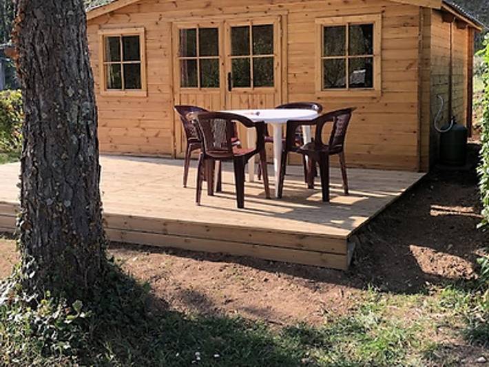 Camping Le Marchand - Chalet 3 personen in Colombier-le-Vieux, Tournon-sur-Rhône und Umgebung