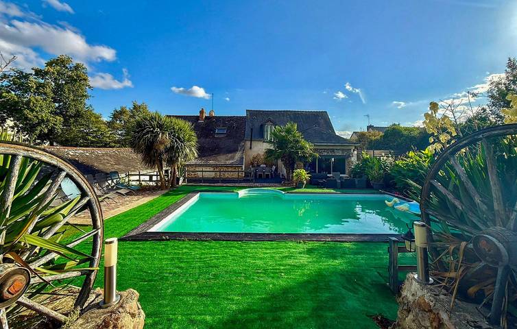 Maison de vacances pour 8 personnes, avec piscine ainsi que terrasse et jardin