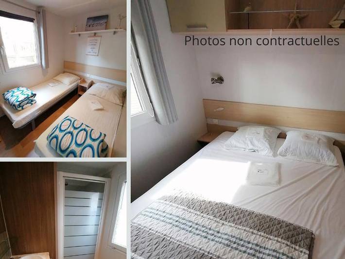Camping Résidentiel La Pinède - Mobilheim 6 personen - Tribord Confort -3 Zimmer 32m²- *Klima, Terrasse, Tv*. in Castelnau-de-Guers, Mittelmeerküste (Frankreich)