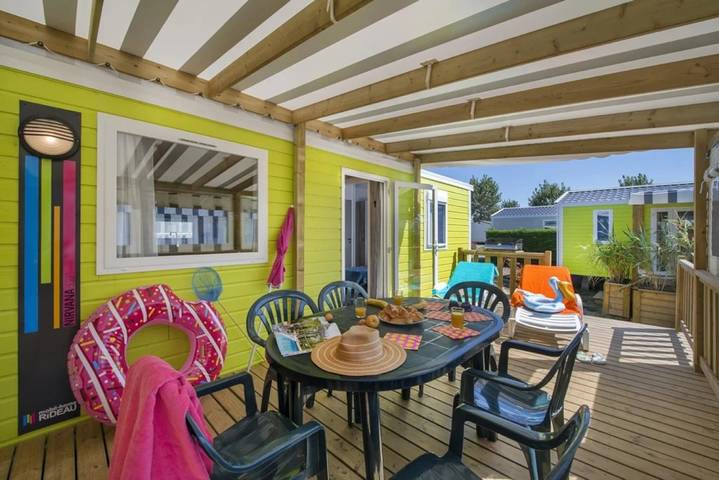 Camping pour 4 personnes, avec jacuzzi ainsi que sauna et bassin pour enfant à Brem-sur-Mer - 3