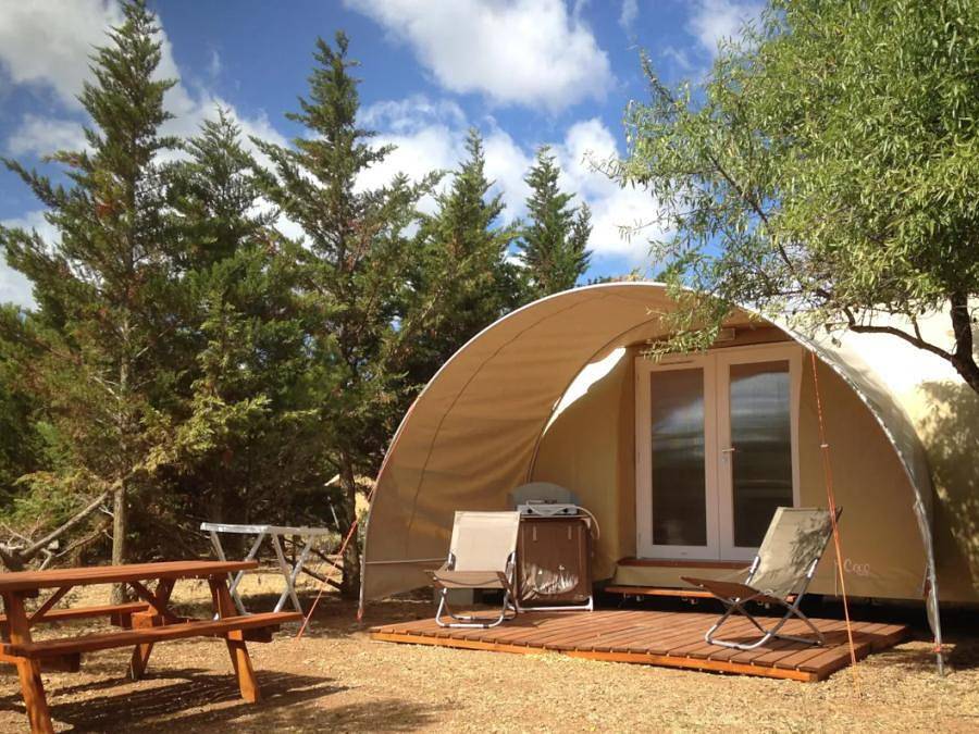 Camping Le Fun - Zelt 4 personen - Coco Sweet 16 m², 2 Zimmer (ohne Sanitäranlagen) in Fitou, Mittelmeerküste (Frankreich)