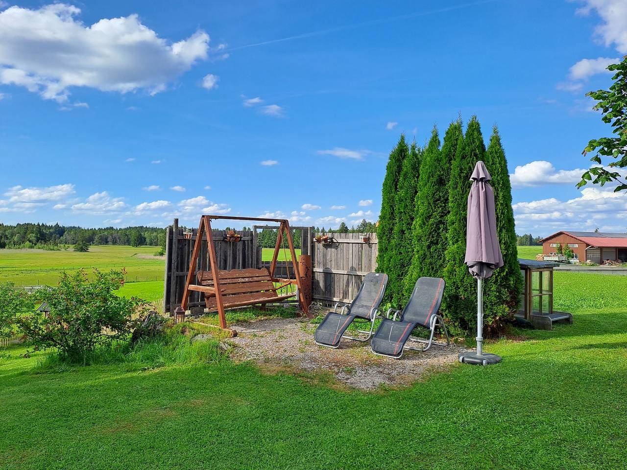 Biobauern u. Ferienhof Fritz - Ferienwohnung barrierefrei - mit Terrasse in Rückholz, Bayerisch Schwaben