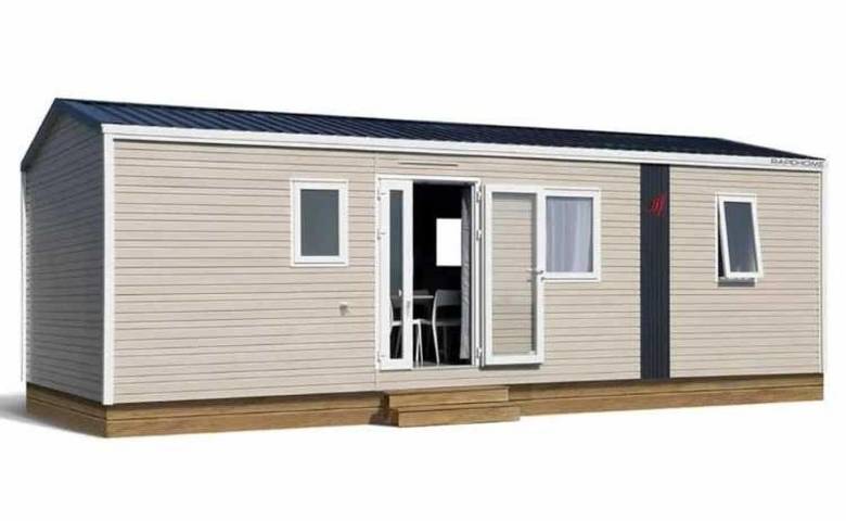 Camping pour 4 personnes, avec bassin pour enfant ainsi que terrasse et piscine, animaux acceptés