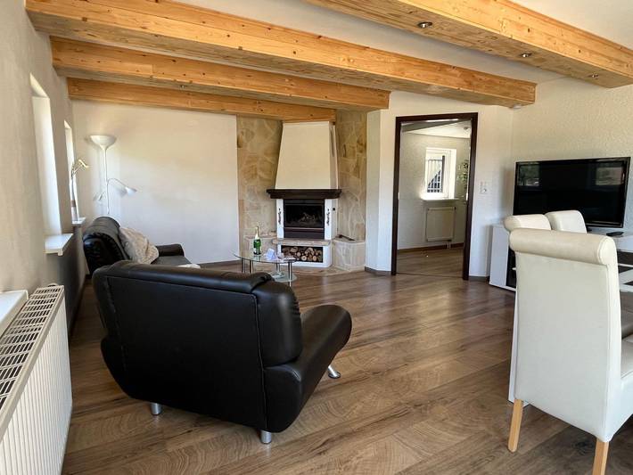 Ganze Ferienwohnung, Sächsische Schweiz Ferienhaus Wohnung 1 mit Elbblick Sauna und Kamin in Königstein, Elbsandsteingebirge