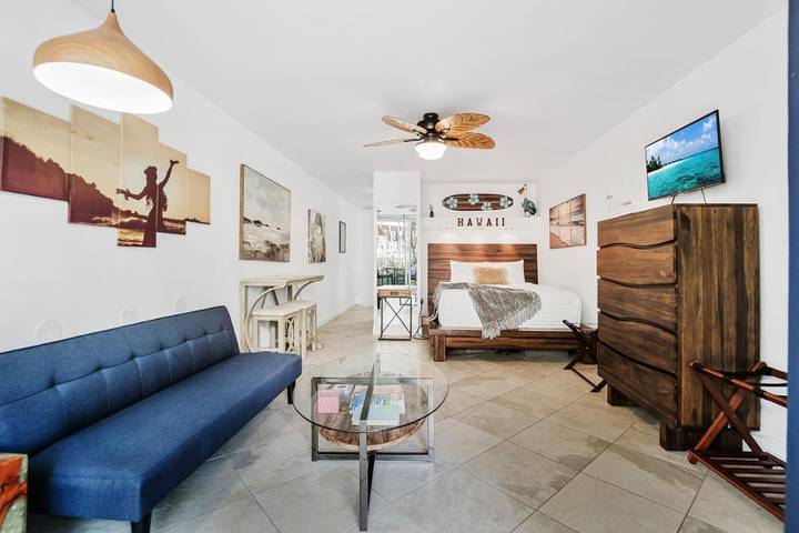 Appart’hôtel pour 3 personnes, avec jardin ainsi que jacuzzi et piscine