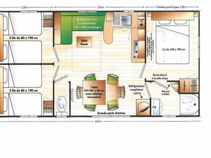 Camping Champ Fosse - Mobilheim 8 personen - 6/8 Personen in Saint-Bonnet-Tronçais, Montluçon und Umgebung