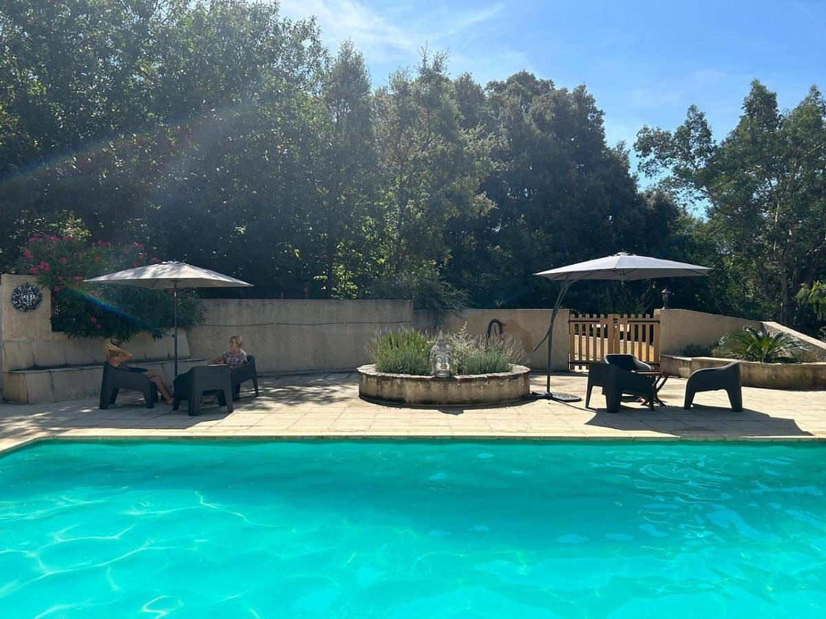 Double Room with Pool View in Saint-Jean-du-Gard, Parc national des Cévennes